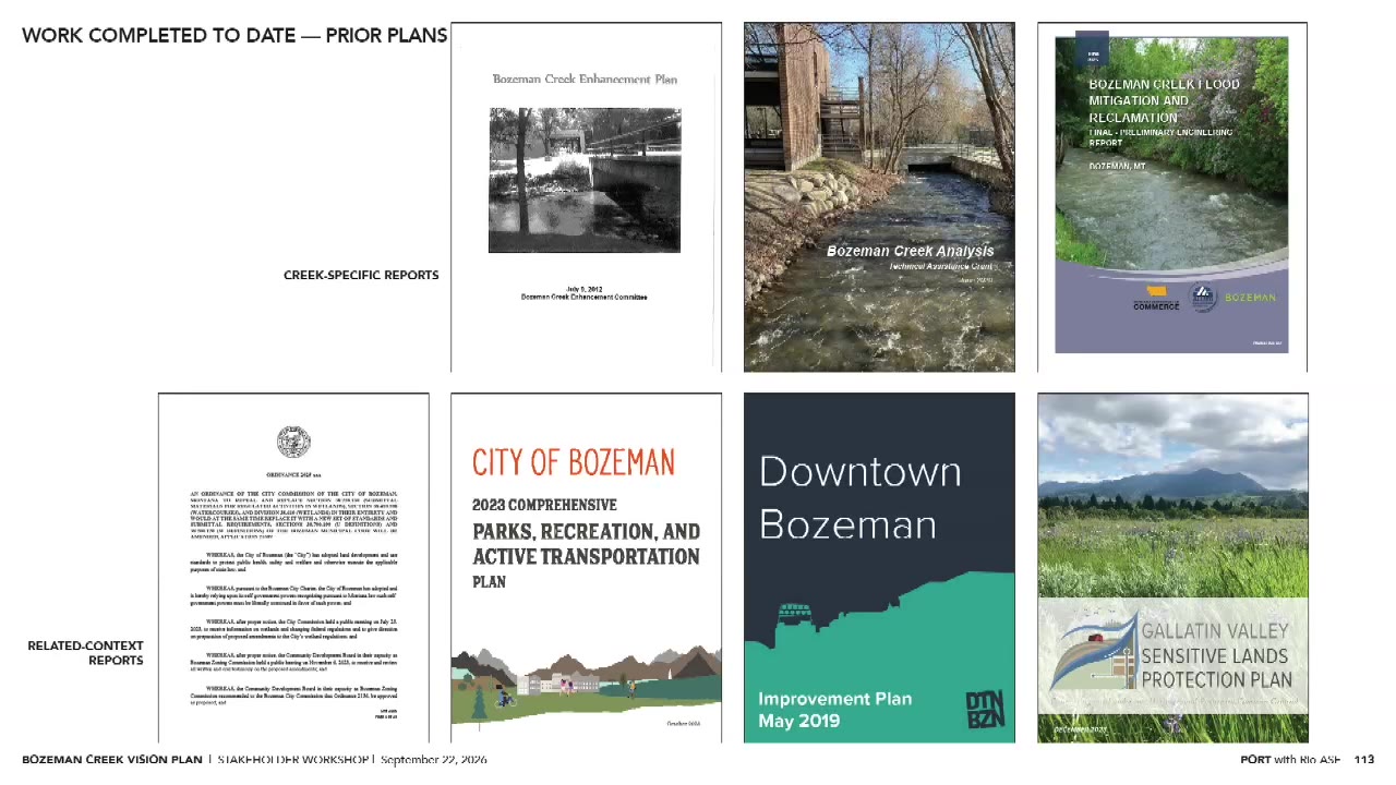 Board approves December 21 meeting cancellation, hears extensive Bozeman Creek Vision Plan update