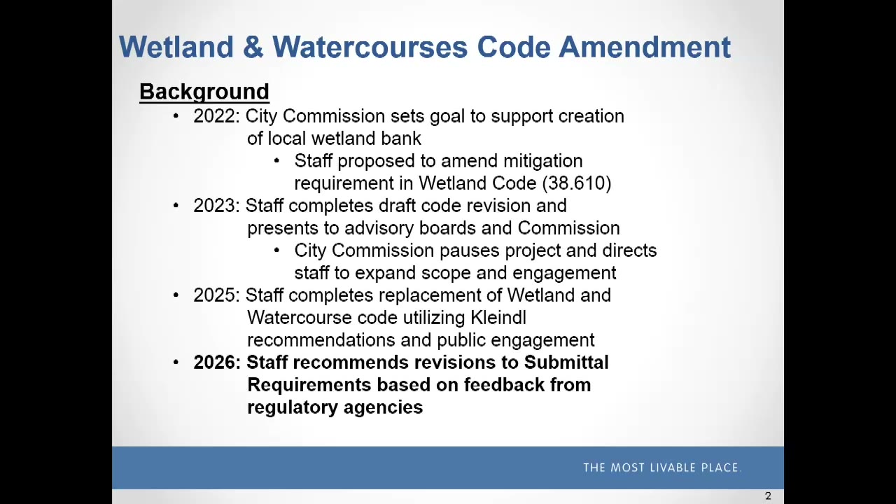 City proposes streamlining wetland code by removing two requirements